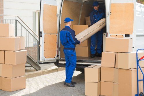 Moving boxes and furniture prepared for removals in Dulwich