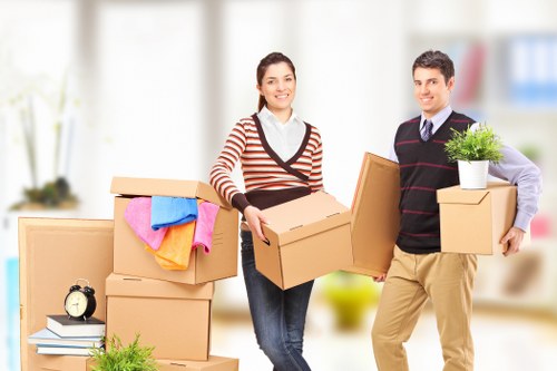 Packed boxes and household items ready for student relocation in Dulwich