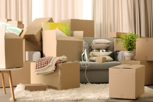 Household items organised for a Dulwich moving day
