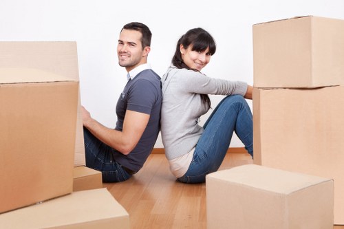 Packed household items ready for transport during a local move