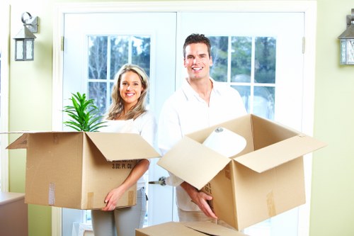 Packed furniture ready for safe transport during a local move