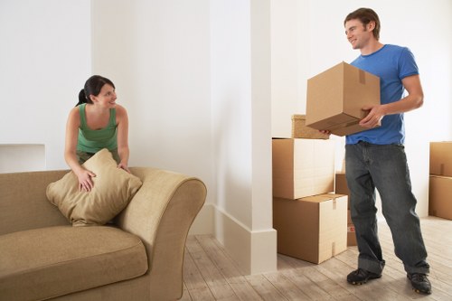 Careful handling of desks and equipment during a business move
